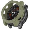 NUHFUFA Custodia per orologio mezza avvolta da 51 mm, compatibile con Gar.min EPIX Pro 51 mm/Fenix 7X Pro/Fenix7X, in morbido TPU, sottile e leggero, bumper protettivo per accessori smartwatch (verde