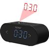 Denver CRP-717BLACK. Radio Sveglia digitale da comodino con proiettore 180°. Display LED