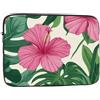 ZSUUGJ Custodia protettiva per notebook da 15 pollici con motivo a fiori di ibisco rosa, custodia protettiva antiurto per notebook da viaggio, borsa per laptop per uomo e donna