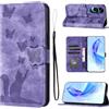 LSPCASA Cover Per Honor 90 Lite 5G 6.7 Materiale In Pelle PU Cover Honor 90 Lite Con Slot Per Schede Reticolo Della Farfalla Del Gatto Custodia Honor 90 Lite Viola
