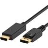 Ewent Cavo HDMI a Schermatura Multipla - Conversione ingresso da DisplayPort a HDMI - Supporta trasmissione Video 4K - Lunghezza: 3 metri