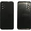 Generico Copri Batteria + lente compatibile con SAMSUNG GALAXY A13 4G A135 A135F retro Posteriore Back Cover Scocca in plastica rigida + lente con cornice (Nero)
