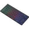 SHOOYIO Tastiera sottile con cavo 78keys Piccola tastiera colorata retroilluminazione a LED Carattere Traslucido Keycaps Per Ufficio E Gaming Studente Tastiera Portatile