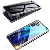 SIMao Anti Peep Custodia per Huawei P30 PRO Forte Adsorbimento Magnetica Anti-Spia Cover 360 Gradi Protezione Privacy Vetro Temperato Anti-Peeping Custodia Metal Bumper Anti-Spy Flip Case,Nero