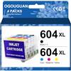 OGOUGUAN Ogoouguan 604XL Cartucce d'inchiostro ricaricabili con chip di ripristino automatico compatibili con stampanti XP2200-XP4205 WF2935-2910