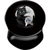 COUKASO Tappetino per mouse ergonomico con supporto per il polso, comodo tappetino per mouse con base antiscivolo in PU per casa, ufficio, lavoro, gioco (gatti bianchi e neri)