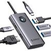 ORICO Hub USB C, docking station USB C 5 in 1 con HDMI 4K, 60 W, USB 3.0 5 Gbps e 2 porte dati USB 2.0 Dock USB C per MacBook Air, MacBook Pro, XP e altro ancora (grigio)