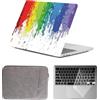 HLAAJJX Custodia per Macbook Air 15 pollici M4 M3 M2 M1 2025 2024 2023 A2941 A3114 A3241,Copertina Cover Rigida & Borsa Tasche & Tastiera Cover per Apple Mac Air 15,Arcobaleno Colorato