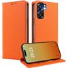 MOJIA Cover per Oukitel C58 PRO/Oukitel C58, [Forte Chiusura Magnetica] Case Portafoglio in Pelle PU Premium, Custodia a Libro per Telefono con Porta Carte. Arancia