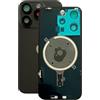 Generico FRECS Back Cover Vetro SCOCCA Posteriore iPhone 15 PRO Max Completo + Magnete (Titanio Nero)