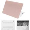 HLAAJJX Custodia Protettiva per Macbook Air M1 (A2337) e Macbook Air 13 pollici 2020 2019 2018 (A1932 A2179),Plastica Case Cover Rigida & Copritastiera - Pelle di Coccodrillo Rosa