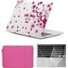 HLAAJJX Custodia per Macbook Air 15 pollici M4 M3 M2 M1 2025 2024 2023 A2941 A3114 A3241,Copertina Cover Rigida & Borsa Tasche & Tastiera Cover per Apple Mac Air 15,Fiore di Ciliegio