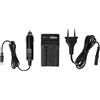 vhbw caricatore compatibile con Canon Legria HF R86, HF R806, HF R88 camera camcorder - Stazione di carica + cavo auto, spia di carica