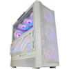 LC-Power Lumaxx Light - Alloggiamento da gioco 900 W, ATX Midi Tower con pannello frontale in rete bianca, 12 ventole, 3 slot PCI verticali, fino a 6 dischi, pannello I/O con USB-A e tasto di scelta