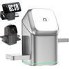 Generic Subsistenceed, stazione di ricarica multi-dispositivo touch pop-up, caricatore wireless 3 in 1, supporto di ricarica magnetico con rotazione automatica da 15 W, ricarica touch pop-up (argento)