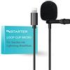 Instarter Microfono lavalier con clip 360° - cavo da 6 m, con antivento e custodia - per dispositivi Apple - adatto a dirette streaming sui social