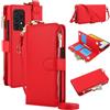 Generic Custodia a portafoglio per Samsung Galaxy A53 5G, [blocco RFID] [tasca con cerniera] [porta schede] custodia protettiva a libro in pelle PU con corda/polso/anello custodia per telefono da uomo donna