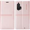 OKZone Cover per Motorola Moto Edge Plus, Custodia Flip Pelle Portafoglio Magnetica Libro con Slot Schede, Slim Silicone TPU Bumper Wallet Supporto Case Cover per Motorola Moto Edge Plus (Rosa)