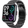 Blueshaweu Bleushaweu Cinturino compatibile con Aeac 208bt, classico cinturino in acciaio inox per smartwatch ENOMIR 208 / Aeac ID208 / Oraimo ID208 BT/Tensky id208bt