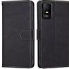 RankOne Cover per TCL 403 (6 Inches), Custodia Flip Pelle Portafoglio, Magnetica Libro Bumper Cover Case - Nero
