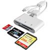 Bawanfa Plus Lettore di schede SD per iPhone con USB-C e Lightning, 3 in 1 SD MicroSD xD-Picture Card Reader, compatibile con iPhone 16/15/14, iPad, MacBook, Android, fotocamera e PC