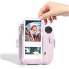 VBESTLIFE Custodia Protettiva Trasparente per Fujifilm Mini 12, Custodia Rigida per PC con Tracolla Regolabile, Archiviazione Foto Integrata, Trasparente