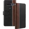 Shantime Custodia in Pelle con Ribalta Compatibile con LG G8s ThinQ Case con Portacarte Blocco RFID Cavalletto Magnetico Design Sottile Copertura(Nero)
