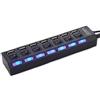 Generico MULTIHUB 7 PORTE USB2.0 INTERRUTTORE ON/OFF LED BLU CIABATTA SDOPPIATORE
