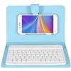 FOLOSAFENAR Tastiera Wireless Bluetooth con Custodia in Pelle per Telefoni Cellulari Bluetooth, Tastiera Portatile Universale con Flip Cover e Supporto per Android (Cielo blu)