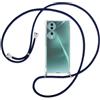 SIMao Custodia Collana per Cellulare Compatibile con HONOR 70 - Cover Silicone TPU Protettiva Trasparente - Custodia indossabile per Collo - Case a Tracolla con Cordina, Blu