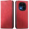 MOJIA Cover per Xiaomi Redmi Note 14 PRO+ (Plus) 5G, Custodia Folio Portafoglio in Pelle PU [Chiusura Magnetica], Case a Libro con Guscio Interno in TPU, Supporto per Carte.. Rosso