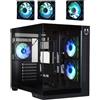 BitFenix Triton - Case da gioco per PC a doppia camera, in vetro temperato panoramico, connessione inversa, compatibile con scheda madre mATX, 3 ventole Infinity Mirroring ARGB (2 retromarcia), 360 mm