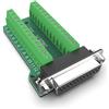 Oiyagai Connettore Breakout DB25 Femmina, Adattatore Terminale Senza Saldatura D-SUB 25 Pin, Modulo di Collegamento Porta RS232 (Femmina con Dado)