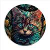 LJSPTU Tappetino per mouse con gatto astratto, 30 x 30 cm, rotondo, superficie ottimizzata per lo scivolamento, bordi cuciti, in gomma antiscivolo, portatile, per computer e laptop