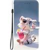 BLOTECH Custodia for Motorola Moto G06 Cover,Case Portafoglio for Motorola Moto G06 Flip Wallet Custodia Women Case Pelle con Copertura Magnetica Cover Girl,Cucciolo di tigre che beve soda