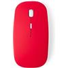 Generico Mouse Wireless ottico Senza Fili Ergonomico Soft Touch a Batteria Pile Usb Pc (ROSSO)