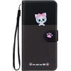 Butnyeoe Cover per iPhone 16 Pro Libro,iPhone 16 Pro Gatti Custodia,PU Pelle Protettiva Portafoglio Flip Case con Slot per Schede e Magnetica Supporto,Nero+Grigio Scuro