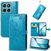 Fertuo Cover per Motorola Moto Edge 70, Custodia Portafoglio a Libro in Pelle Flip Case con Porta Carte, Chiusura Magnetica e Stand [Disegni di Mandala] Interno Silicone Sottile Antiurto, Blu