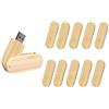 Anloter - Chiavetta USB da 16 GB, in legno, con angoli arrotondati, design girevole, 10 pezzi