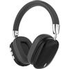 JUNJIEUNVO Cuffie over-ear wireless B36, Bluetooth, pieghevoli e portatili, tessuto a rete di alta qualità, accenti in metallo argentato, adatte per viaggi, apprendimento, sport, ascolto di musica e altri