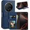 UOGNADGD Custodia in Pelle a Libretto Compatibile con Huawei Honor Magic 8 Pro 5G Portafoglio con Slot per Carte, Chiusura Magnetica, RFID Antiurto (Blu)
