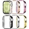 DEALELE Confezione da 6 custodie per orologio compatibile con Huawei Watch FIT 3, con brillantini singoli, serie Stass PC, custodia protettiva di ricambio per Huawei Fit 3 Watch (nero+argento+oro rosa