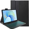 FKQLH Custodia con Tastiera per Samsung Galaxy Tab A11 8,7 Pollici SM-X130/X133/X135, QWERTY Layout 7 Colori Retroilluminata Tastiera Bluetooth Rimovibile, Nero