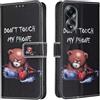 Tivenfezk Creativo Custodia Portafoglio per OPPO A78 4G,Colorato Slot per Schede PU Pelle Sega Orso Case Libro con Supporto Magnetico Flip Cover