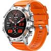 FORSINING Smartwatch, orologio fitness per monitoraggio della salute con cardiofrequenzimetro e monitoraggio del sonno, touch screen da 3,5 cm, per Android iOS, arancione