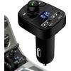 Dreuhuing Blue-tooth - Trasmettitore FM 5.3 per auto, kit adattatore radio wireless Blue-tooth con 2 porte USB, chiamate in vivavoce, ricevitore radio wireless, adattatore per auto con lettore musicale