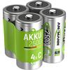 ANSMANN batteria ricaricabile C 2500 mAh NiMH 1,2 V (4 pezzi) - Batterie ricaricabili Baby C, maxE bassa autoscarica per anni di utilizzo