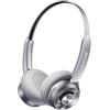 iKF R1 Pop Retro Cuffie Bluetooth Wireless Over Ear Con chiamate chiare ENC, 75 ore di riproduzione, suono HiFi, Connettività con App, modalità trasparenza (Bianco argento)