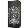Mixroom - Custodia Cover Case a Libro per iPhone 12 Mini con Stand in Ecopelle Chiusura Magnetica Portafoglio Parte Interna in TPU Morbida Fantasia Not Tonight I'm Reading H119