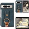 Jiajihua Compatibile con Google Pixel Fold 5G G9FPL Custodia,【Pelle PU + conchiglia】 2 in 1 cinturino da polso e cavalletto Blue